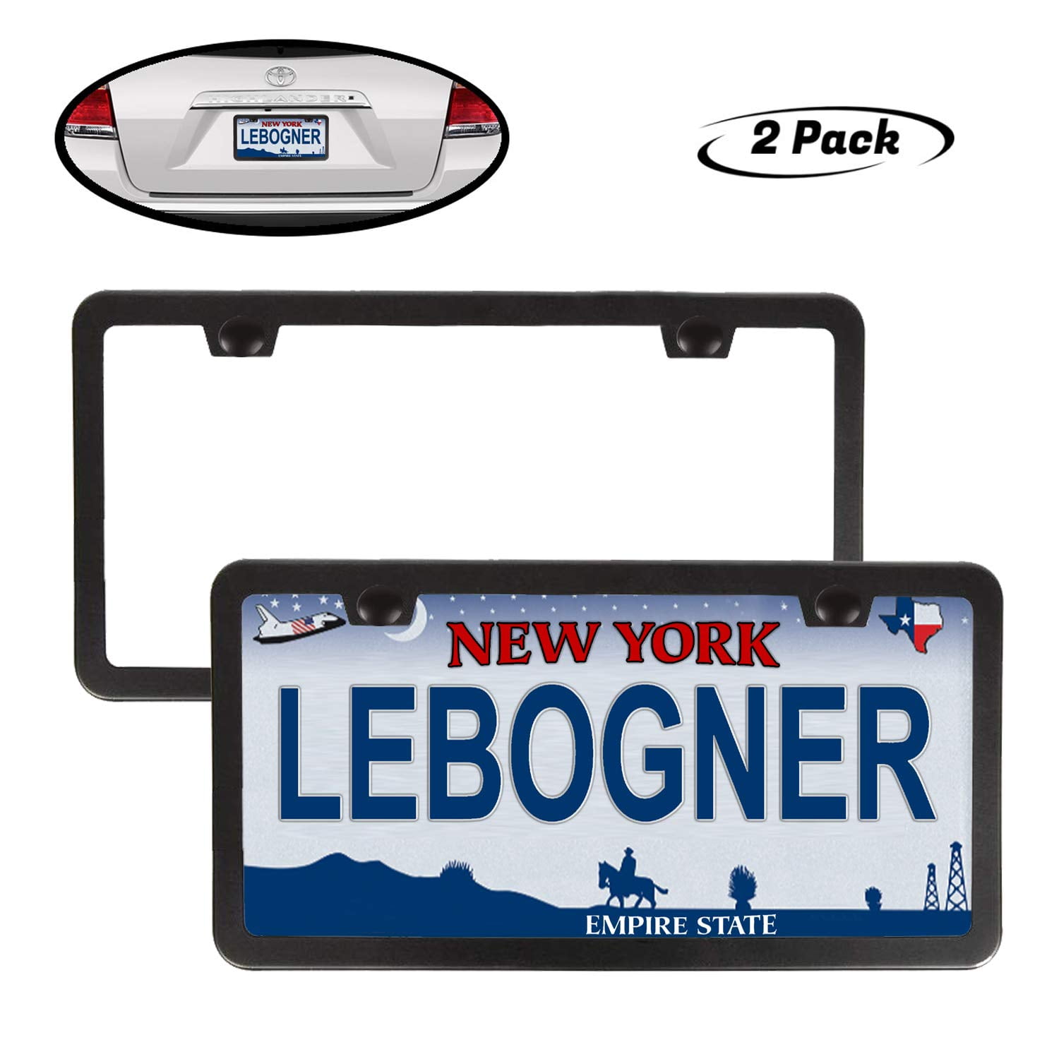 Unbreakable Tinted License Plate Bubble Covers Two Holes Patented Design 