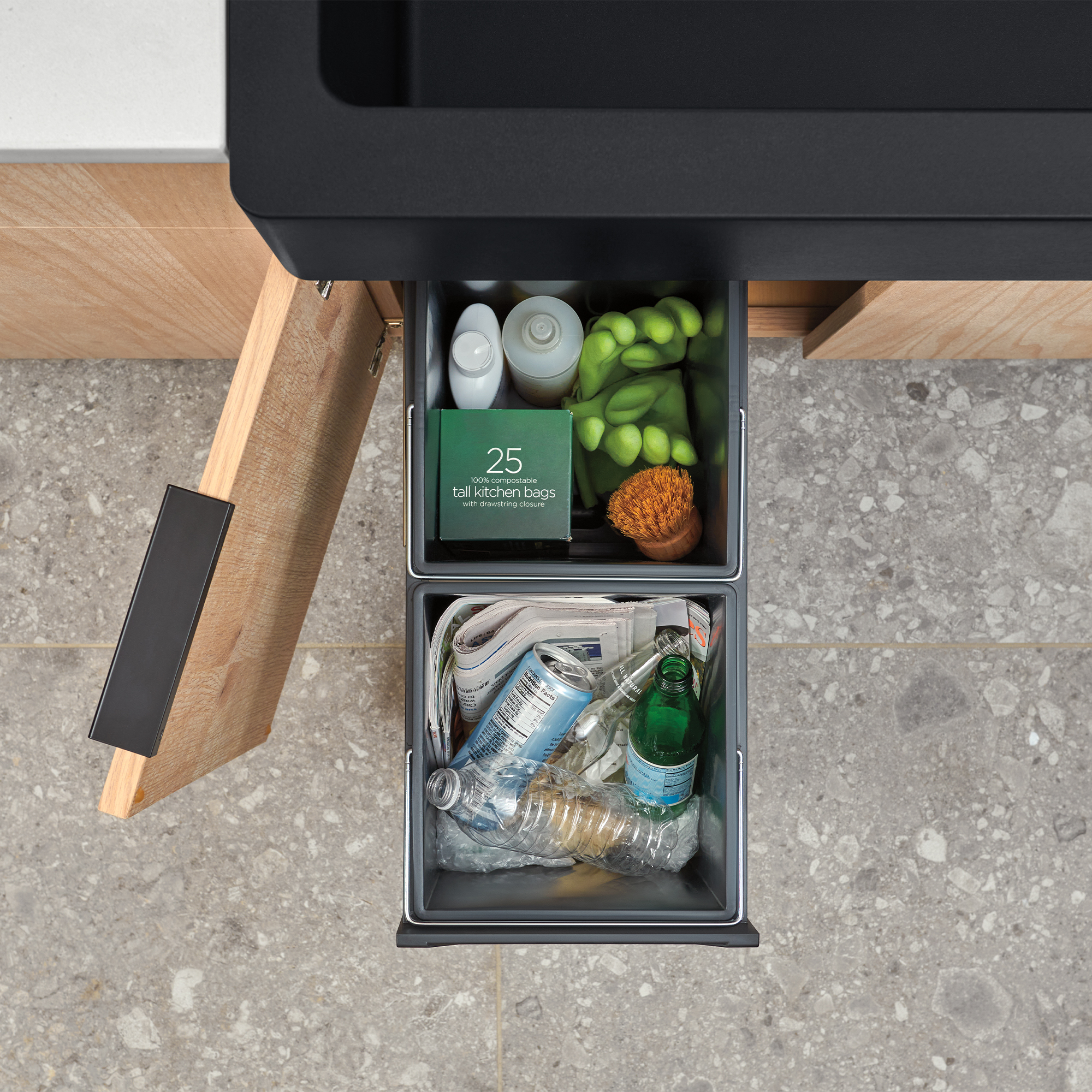 Botton II Under Sink Cabinet Organizer, Black