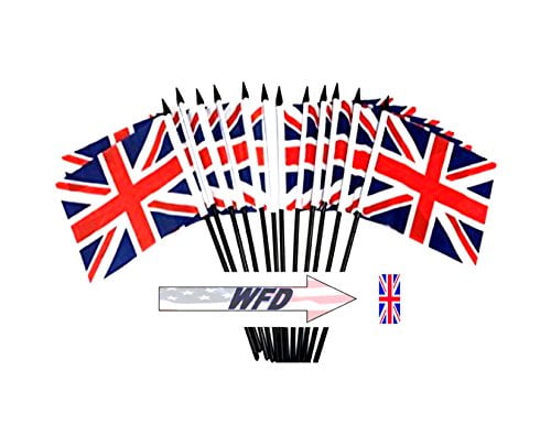 1 Dozen United Kingdom Flags 4x6in Stick Flag of the UK British Flag 