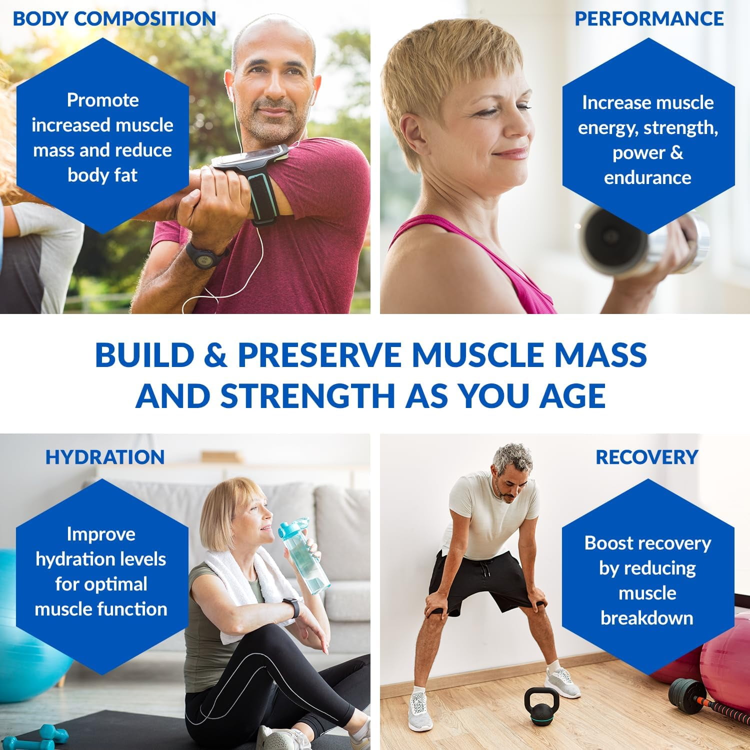 BioTrust Ageless Muscle Builder - Creatine HMB Powder with Vitamin D3 & Betaine - Build & Preserve Naturally Declining Muscle Mass & Strength - Unflavored, 30 Servings