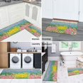 thumbnail image 5 of Pioneer Flower Floral Print Pattern Kitchen Rugs Sets Of 2,Anti Fatigue Kitchen Mat Rugs Non Slip Washable,Decorative Kitchen Floor Mats for Kitchen,Sink,Laundry,17"x30"+17"x47", 5 of 7