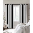 thumbnail image 3 of Black Grey Stripes Blackout Curtains 54 Inches Long for Bedroom,White Striped Vertical Modern Geometric Thermal Insulated Room Darkening Black Out Window Curtain Panels Grommet Drapes for Living Room, 3 of 8