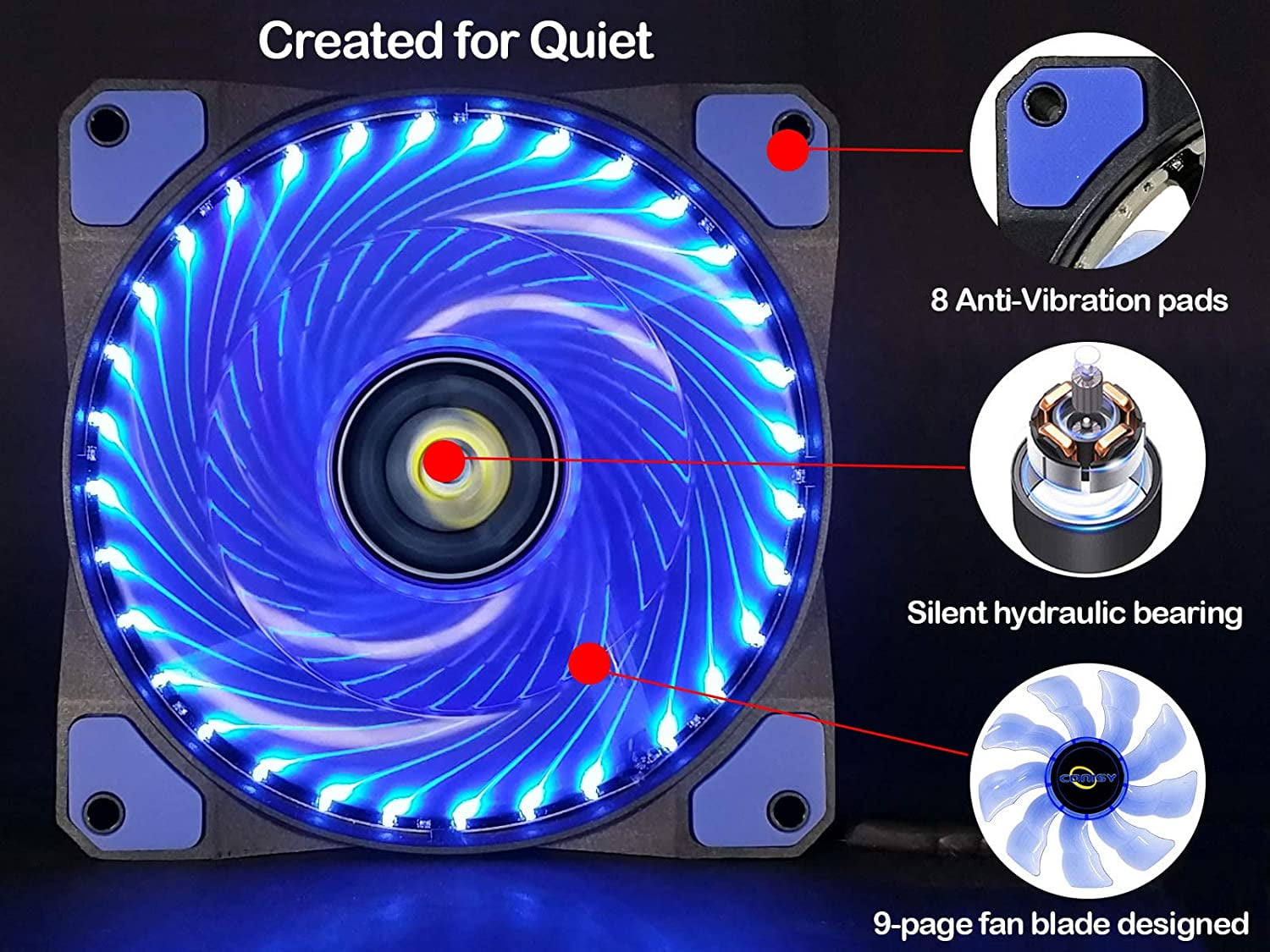 Buy 120mm PC Case Cooling Fan,Gaming 120 Mm Super Silent Computer LED