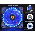 thumbnail image 4 of Ventilador de refrigeración de caja de PC de 120 mm, ventiladores de alto flujo de aire para computadoras de escritorio súper silencioso LED de 120 mm para juegos - azul-azul (paquete de 2) Ormromra CZDZ-HQ31-2, 4 of 6