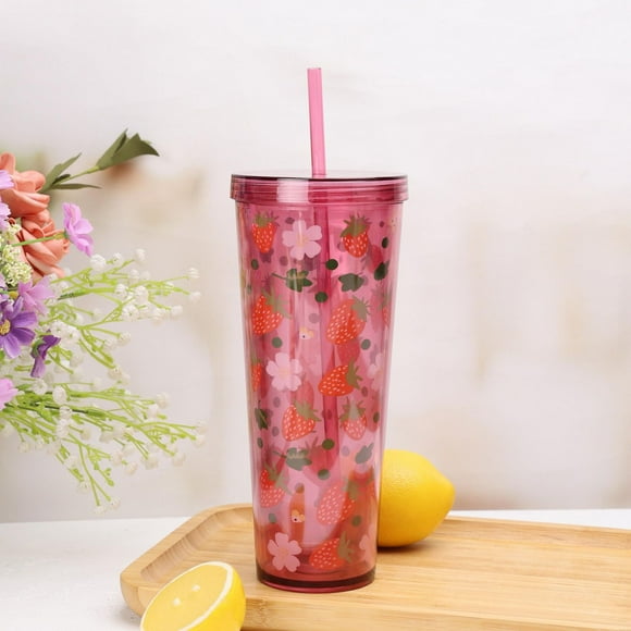 Mainstays Red Plastic Sipper Tumbler 27 Ounces, 1pc