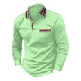 thumbnail image 4 of Charmgo Mens T-Shirts Clearance, Men's Fashion Spring and Autumn Casual Long Sleeve Button Solid Color Long Sleeve T Shirt Top Golf Shirts for Men, Polo Shirts for Men Green M, 4 of 4