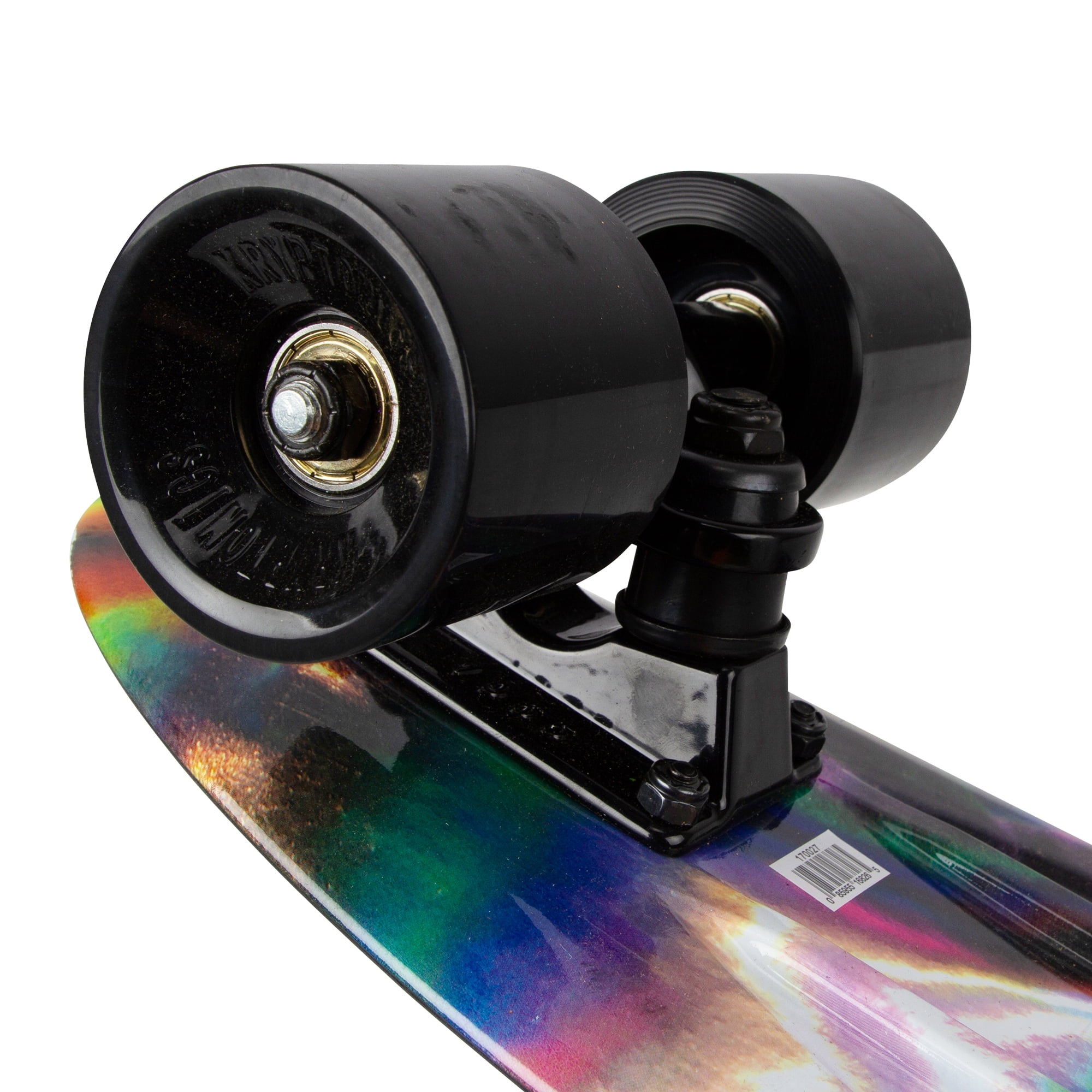 Kryptonics Original Torpedo Complete Skateboard (22.5" x 6"), Double Rainbow