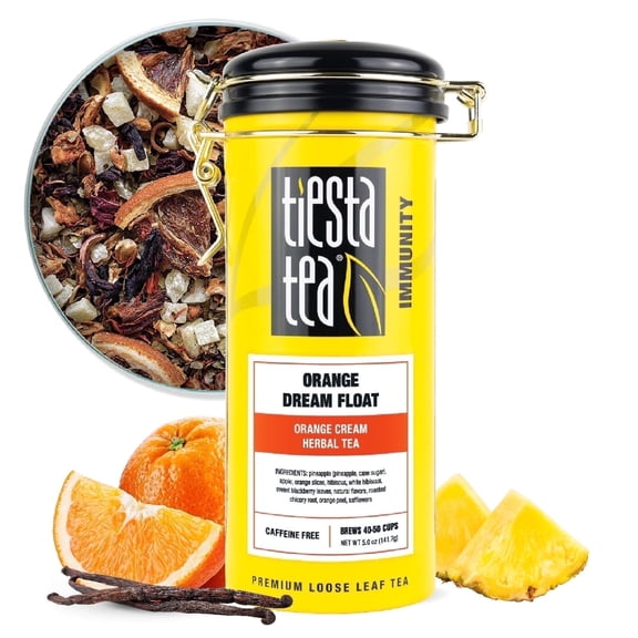 Tiesta Tea - Orange Dream Float | Loose Leaf Herbal Tea | Caffeine-Free Citrus Cream Blend | Make Hot or Iced & Brews Up to 50 Cups | 5 Ounce Refillable Tin