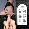 thumbnail image 4 of Tatuajes herbales para hombre, resistentes al agua y duraderos, para pecho, brazo y cuello, modernos, no reflectantes, semipermanentes, juego de 6 unidades., 4 of 7