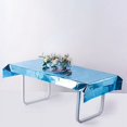 thumbnail image 7 of BalsaCircle 40" x 90" Turquoise Metallic Rectangular Disposable Plastic Tablecloth Tables, 7 of 7