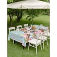 thumbnail image 3 of Outdoor Tablecloth with Umbrella Hole and Zipper, Bunny Easter Rectangle Table Cloth 52x70 Inch Waterproof Tablecloth, Pink Blue Eggs Tulips Floral Rabbit Wooden Picnic Table Cover for Patio Camping, 3 of 7