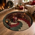 thumbnail image 7 of Christmas 3D Rug,Optical Illusion Round Area Mat, Decorative Deep Vortex Illusion Rug With Depth Pattern,Funny Santa Claus Non-Slip Mats,For Living Room & Bedroom Christmas Decor (A,39.37"), 7 of 7