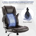 thumbnail image 4 of MALOL Chaise de Bureau Exécutive à Dossier Haut – Chaise de Bureau Ergonomique en Cuir avec Accoudoirs Relevables, Inclinaison Réglable et Conception Pivotante à Roulettes pour la Maison et le Bureau, Brun, 4 of 8