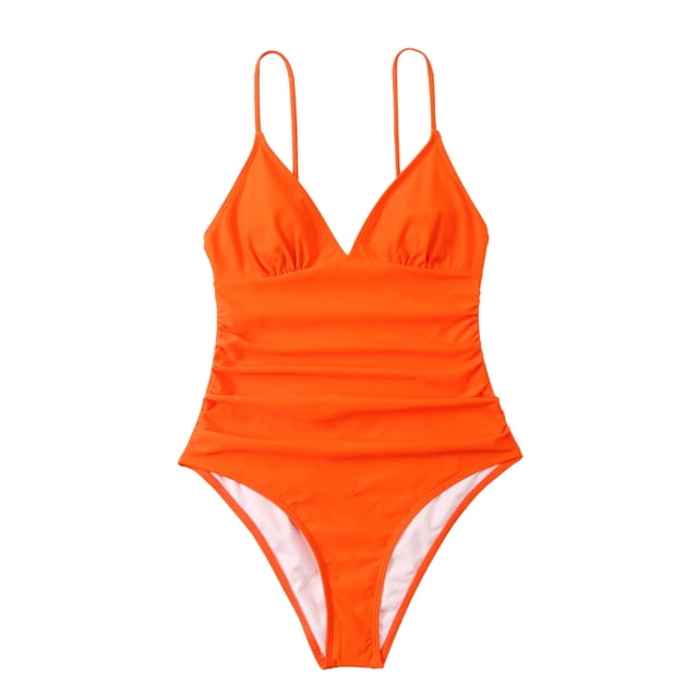 Trajes de baño siameses de color sólido sexy para mujer Conjunto de ropa de playa con estampado de bikini Fridja nalpqowj53160