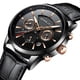 thumbnail image 3 of Reloj CRRJU para hombre casual de cuero negro 3 ATM, 3 of 3