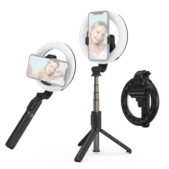 yeacher Perche à Selfie Multifonction Trépied 4 Sections Perche à Selfie Extensible