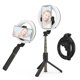 thumbnail image 1 of Trípode de aleación de aluminio con luz anular de 6 pulgadas - 3 efectos de iluminación, 9 niveles de brillo, plegable y portátil para selfies, fotos en grupo, transmisiones en vivo y maquillaje, 1 of 6