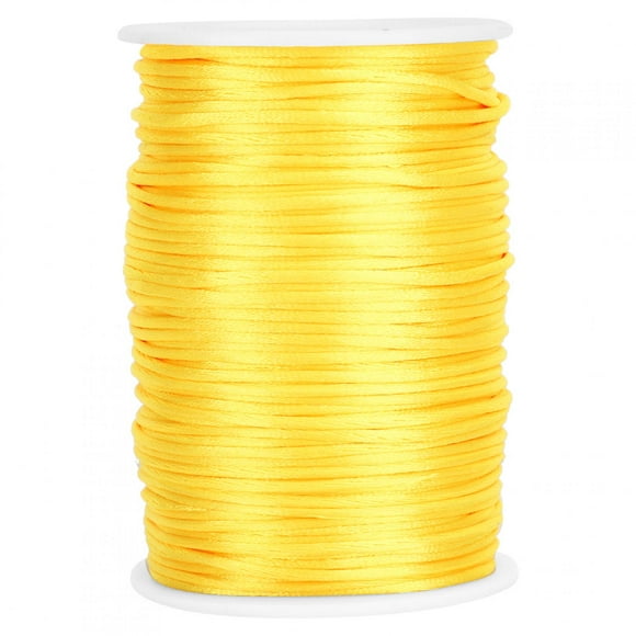 Soft 300ft Nylon Satin Cord, Chinese Knotting Cord, Sewing Threading Knitting For Jewelry Making Gold Yellow