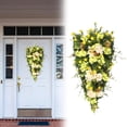 thumbnail image 2 of Ongmies Spring Simulation Flower, Spring & Summer Teardrop Floral Wreath – All-Season Artificial Wreath for Front Door, Wall & Outdoor Home Decor, 2 of 9