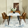 thumbnail image 3 of Homy Casa Modern 5-Piece Rectangular Fuax Walnut Dining Table Set with Padded Chairs, 3 of 11