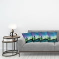 thumbnail image 3 of Ambesonne Landscape Throw Pillow Cover 4 Pack, Lake Forest Woods, 16", Violet Blue Lime Green, 3 of 5