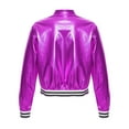 thumbnail image 2 of Alvivi Kids Girls Shiny Metallic Long Sleeve Zipper Jacket Coat Jazz Hip Hop Street Dance Outwear, 2 of 8