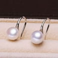 thumbnail image 2 of K-KED Elegant 925 Sterling Silver 9-10mm Freshwater Pearl Drop Hook Earrings Gift-Pink, 2 of 8