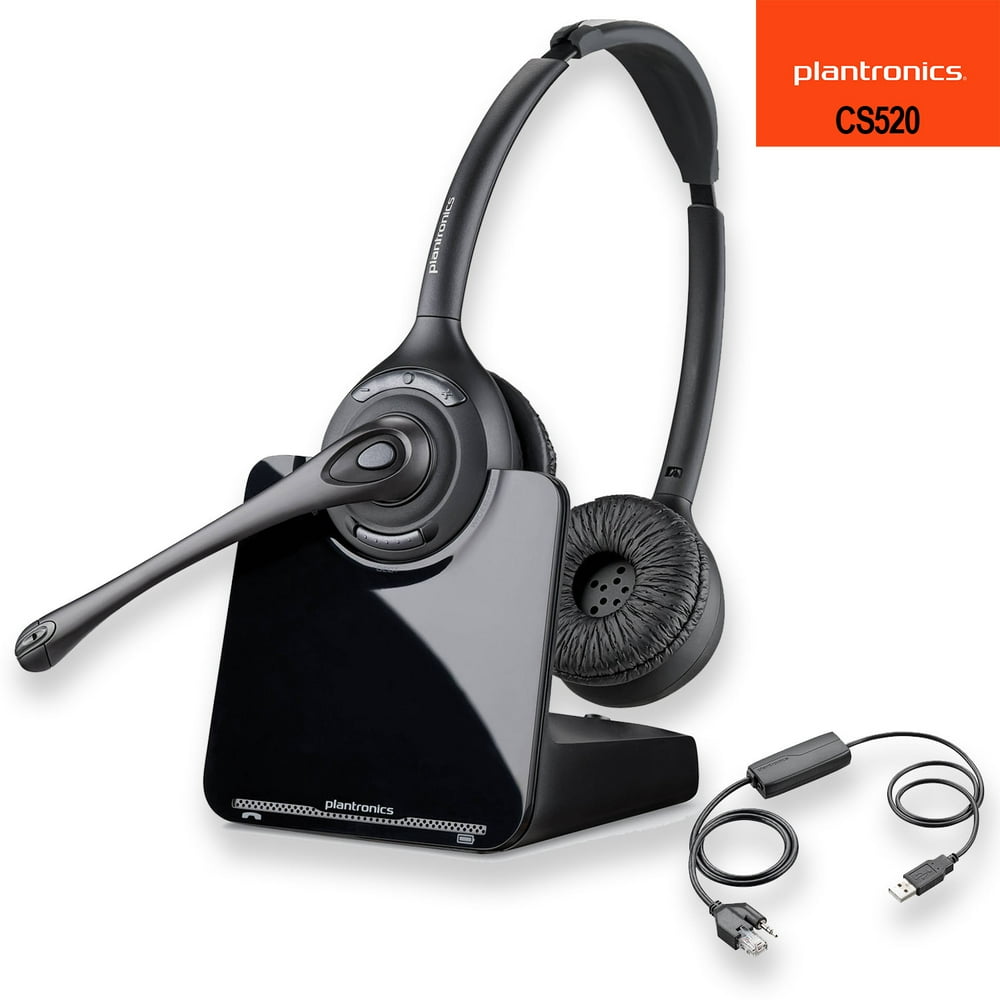 Plantronics CS520 Wireless Headset System + APU72 Hook Switch Cable