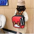thumbnail image 2 of Girls Boys Jump Style 3D Backpack 16Inch 2D Drawing Anime Comic Cartoon Backpack Daypack Large (Yellow) (Red), 2 of 5