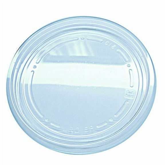 Fabri-Kal 000000000009501020 Recycleware Flat Plug Fit Round Plastic Deli Container Lids - Clear (500/Carton)