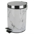 thumbnail image 2 of Home Basics  White Faux Marble 3 Liter Waste Bin, 2 of 5