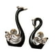 thumbnail image 4 of 2 figuras de cerámica de cisne para decoración del hogar, estatuas coleccionables de animales. Negro, 4 of 9