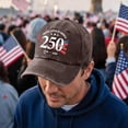 thumbnail image 2 of GrmtClth America 250th Anniversary Hat Patriotic Caps 1776-2026 Commemorative Baseball Hat Honoring Veterans Soft Independence Casual Cap for Men Women Coffee One Size, 2 of 5