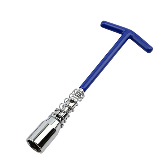 Car Spark Plug Removal Tool T Bar Flexible Spanner Spark Plug Socket Wrench Tool 16mm Socket Universal Joint,1 * T-shaped spark plug socket wrench,Blue