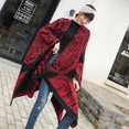 thumbnail image 3 of Fringed Hem Pashmina Shawl Wrap Winter Warm Ethnic Style Poncho Open Front Cape for Lady, 3 of 3