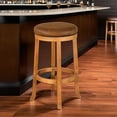 thumbnail image 6 of Marv Swivel Barstool Set of 2, Brown Faux Leather, Mahogany Wood, 6 of 6