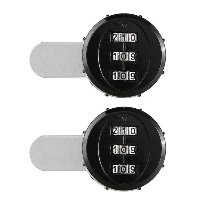 Cerradura De Contraseña Mecánica De Aleación De Zinc De 3 Dígitos Para Armario Buzón Buzón Negro (20Mm/0,79 Pulgadas) 2 Uds Kearding EL008546-00
