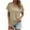 Khaki, variant on Patlollav Womens Tops Ladies Fashion Solid Color Casual V-Neck Short Sleeve Loose T-Shirt Tops