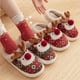 thumbnail image 2 of Zapatillas de dibujos animados de invierno para mujer, zapatos peludos de felpa cálidos de Navidad, chanclas para parejas, Zapatillas de casa antideslizantes para interiores, regalos de navidad, 2 of 5