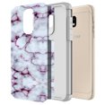 thumbnail image 2 of Samsung Galaxy J3 Achieve Case, J3 Star Case, Galaxy Express Prime 3 Case, J3 2018 Case, J3 V 2nd Gen. Case, Amp Prime 3 2018 Case With Tempered Glass Screen Protector (Purple Marble), 2 of 5