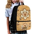 thumbnail image 3 of Binienty Cute Capybara Bee Print 17 Inch Kids School Backpack, Water Resistant Bookbag with Laptop Sleeve, Side Mesh Pockets for Elementary Primary School Students Daily Use, 3 of 6