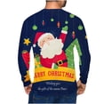 thumbnail image 3 of Snowman Sweatshirt Mens Long Sleeve Ugly Christmas Sweater T Shirts Unisex Holiday Plus Size Printed Party Tee Top, 3 of 5