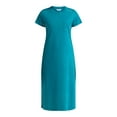 thumbnail image 4 of Time and Tru Women's Cotton Midi T-Shirt Dress, Sizes XS-XXXL, 4 of 4