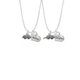 thumbnail image 2 of Delight Jewelry Silvertone Small Armadillo Mother & Daughter Heart Necklaces (Set of 2), 19"+2", 2 of 4