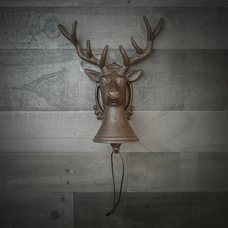 Metal Wall Mount 8 Point Antler Buck Call Bell Metal Wall Mount 8 Point Antler Buck Call Bell