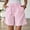 Pink, variant on YTCAMLO Striped Linen Shorts for Women, Summer Beach Casual Elastic Waist Wide Leg Shorts with Pockets, Soft Cotton Pj Bottoms