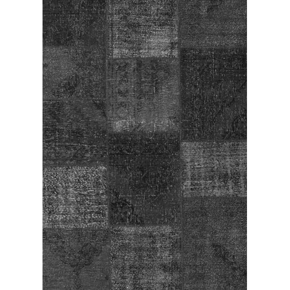 Ahgly Company Indoor Rectangle Patchwork Gray Transitional Area Rugs, 2' x 4'