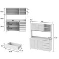thumbnail image 5 of 63"W 74.8"W Buffet with Hutch, Freestanding Kitchen Pantry White, 5 of 5