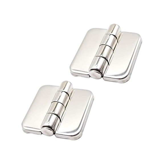 Marine City Covered Strap Hinges with Cover Caps, 316 Stainless Steel, 1-2/5 x 1-1/2 inch, Corrosion-Resistant, for Boats, Yachts and Kayaks, pack of 2