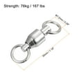 thumbnail image 2 of Ball Bearing Swivel, 10Pcs 167lb Carbon Steel Rolling Fishing Tackle, Silver, 2 of 6